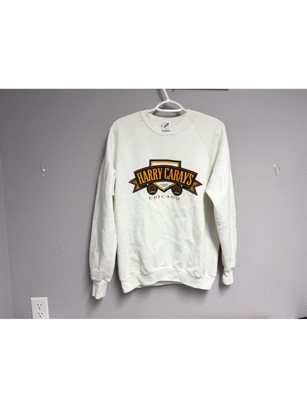 Vintage 90s Harry Carry’s Chicago Sweatshirt Mens XL Fits Medium White USA